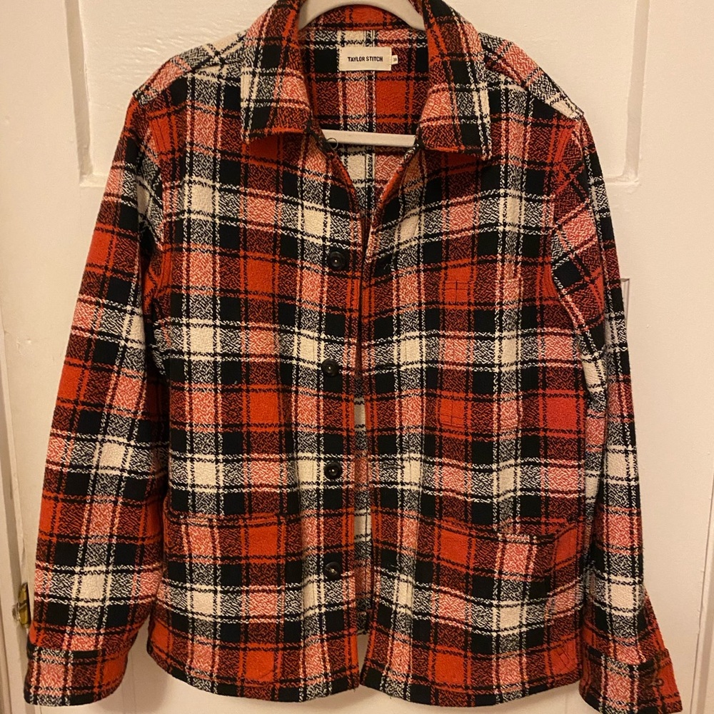 Taylor stitch ojai jacket in garnet plaid wool - Small